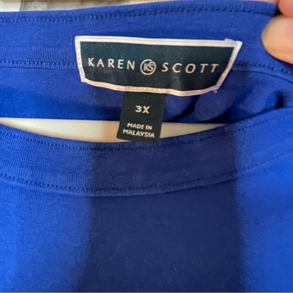 🚨Karen Scott Womens Boatneck Casual Pullover Top Shirt Plus - Picture 5 of 6